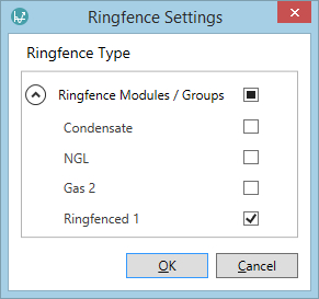 Ringfence Settings window